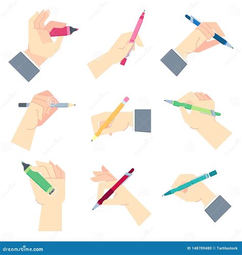 Writing Accessories In Hands Pen In Businessman Hand Write On Paper