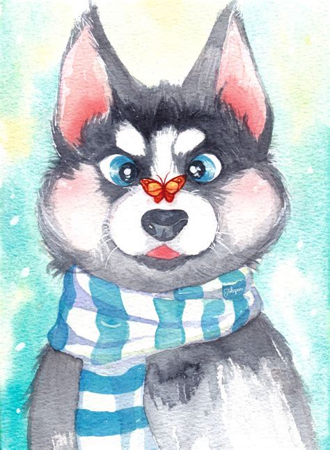 Husky Pup With Butterfly On Nose By Tokki284 On Deviantart