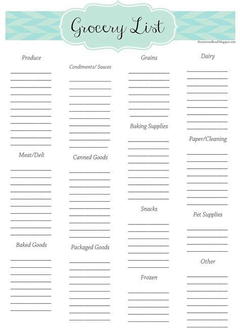 Best Free Printable Grocery List Templates World Of Printables