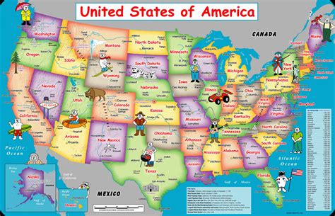 Map Of Usa With Pictures United States Map