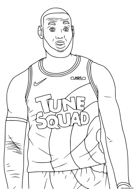 Coloriage Lebron James Tune Squad Space Jam 2