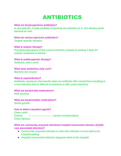 Antibiotics Notes For Nursing Students Pharmacology Antibiotics What