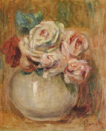 Pierre Auguste Renoir Roses Dans Un Vase Fragment Renoir Pierre