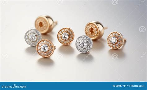 Girls Fancy Studs Against a White Backdrop Stock Illustration