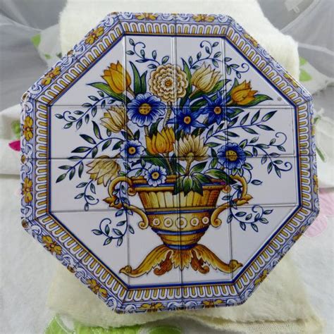 Each tin is shaped like a retro spam container and holds 1.5 ounces of little cinnamon flavored meat shaped mints. Floral Candy Tin Milky Way Hexagon Vintage by ...