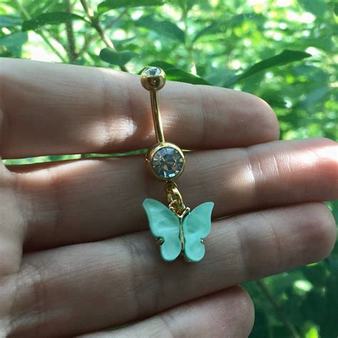 Butterfly Belly Button Rings Etsy