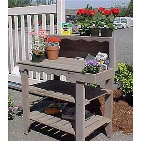 Outdoor Cedar Wood Potting Bench Bakers Rack Garden