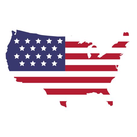 Usa Flag In Country Map Flat Transparent Png And Svg Vector File