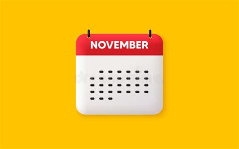 November Month Icon Event Schedule Nov Date Calendar Date 3d Icon