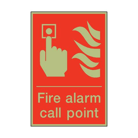Photoluminescent Fire Alarm Call Point Sign Pvc Safety Signs