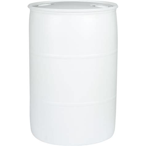 55 Gallon White Tight Head Plastic Drum Un Rated 2 Npt And 2 Buttress