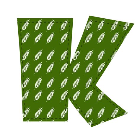 Illustration Of A Capital Letter K In The Patchwork Style 6008016