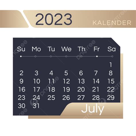 Calendário De Mesa De Calendário 2023 Julho Png Calendário De Mesa