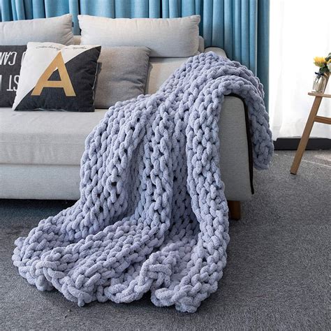 Inshere Luxury Chunky Knit Throw Blanket 48x60 Large Cable Knitted