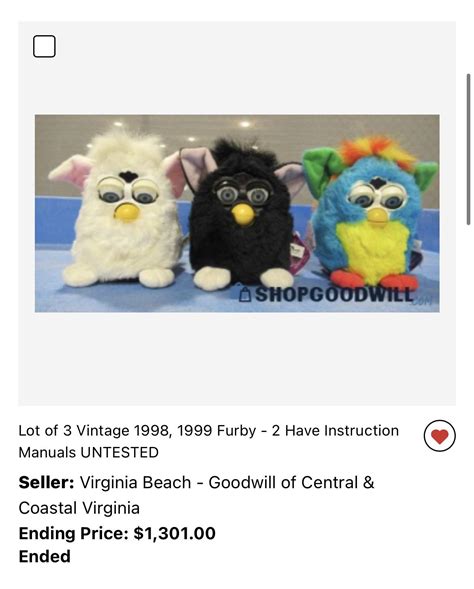 Update On The Kid Cuisine Furby On Goodwill He Sold For 1301 Usd R