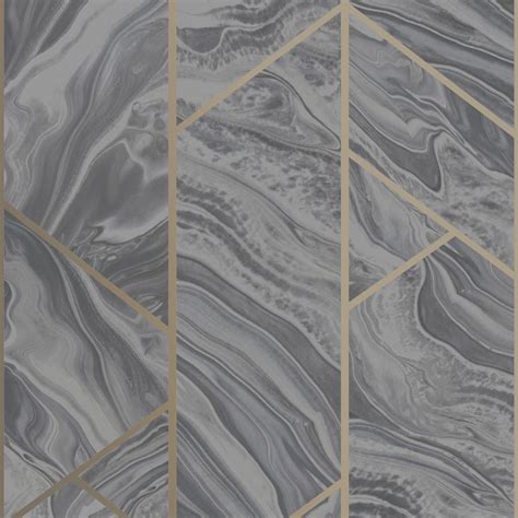 Metallic Marble Geometric Glitter Wallpaper Charcoal Grey 310955 By