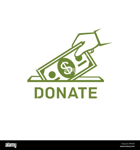 Icono de vector de donación Donar dinero y caridad concepto Poner