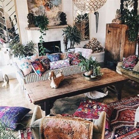 Superb Hippie Bohemian Living Room Design Ideas47 Boho Chic Living