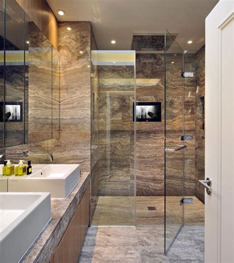 Marble Bathroom Glass Shower St Pancras Penthouse Apartment In London