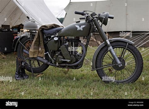 Matchless G3l British Army Dispatch Riders Motorcycle 1940 Stock Photo
