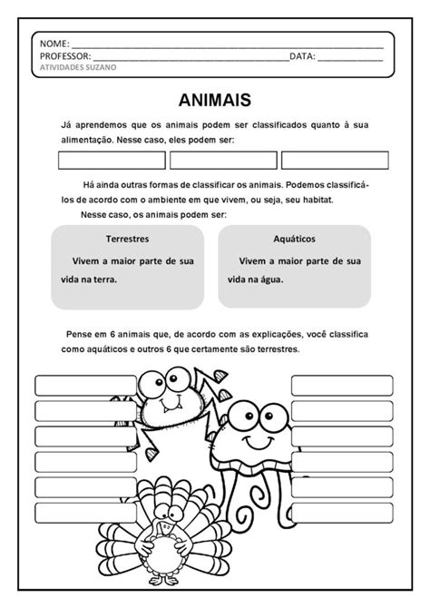 Animais Classificação