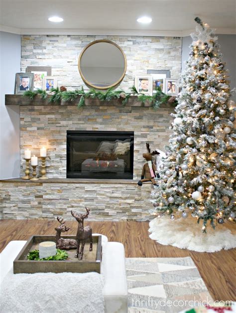 Diy Stacked Stone Fireplace Reveal And How To Thrifty Decor Chick