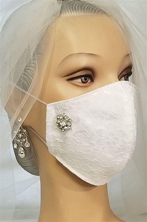 Lace Bridal Mask Wedding Mask Fabric Face Mask Filter Etsy