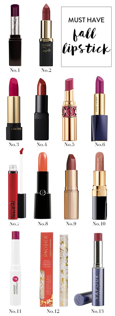 The Best Fall Lipsticks Charmingly Styled Fall Lipstick Fall