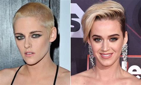 Katy Perry And Kristen Stewarts Super Shot Haircuts Daily Mail Online