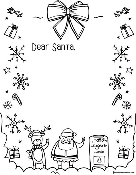 Letter To Santa Template The Best Ideas For Kids Santa Coloring