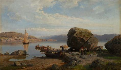 Hans Gude From The Inner Part Of Fjærlandsfjord In Sogn 1857