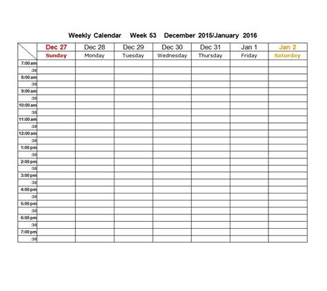 Weekly Calendar Template Pdf Calendar Printable Week