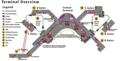 Airport Layout Seattle Airport Terminal Map Images