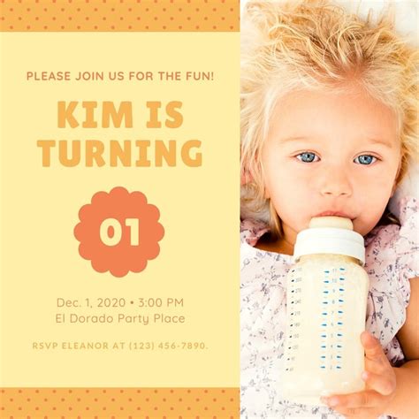 Page 5 Free Custom Printable Baby Birthday Invitation Templates Canva