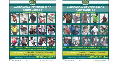 Policía Reveló El Cartel De Los 60 Más Buscados Por Vandalismo Durante Protestas En Barranquilla