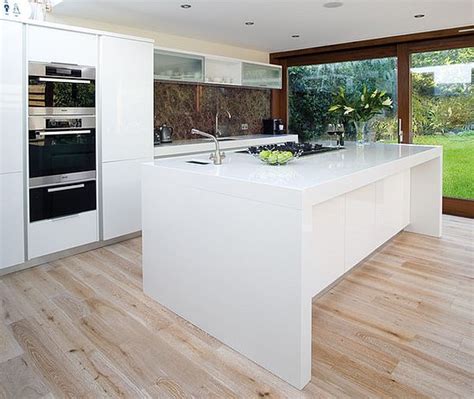 Ultra Modern White Glossy Kitchen Island Kitchen Island Design Ideas
