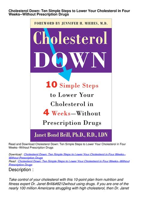 Pdfreaddownload Cholesterol Down Ten Simple Steps To Lower Your