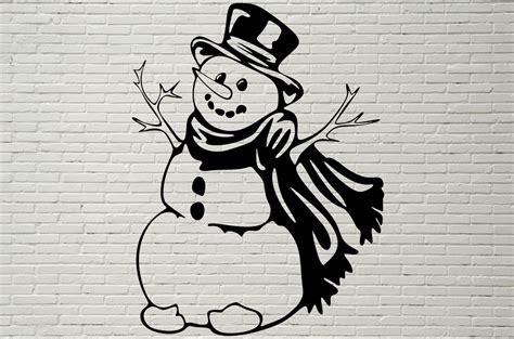 Snowman Svg Christmas Snowman Cut File Silhouettes Dxf Svg Etsy