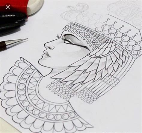 25 Drawing Cleopatra Tattoo Arrisedoardo