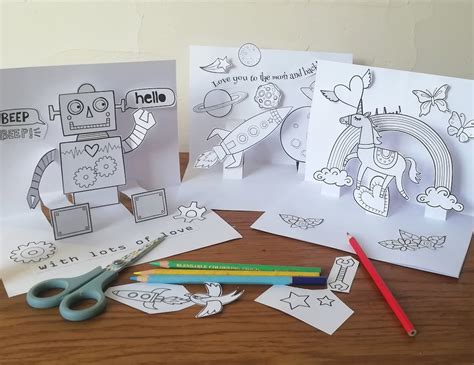 Make Your Own Pop Up Cards Printables 4 X Designs Craft Activity