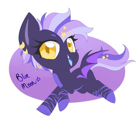 1278453 Safe Artistkittii Kat Oc Oc Only Ocblue Moon Bat Pony