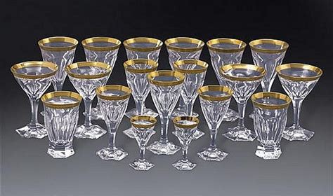Moser Gilded Glassware Set 61 Pieces European Glass