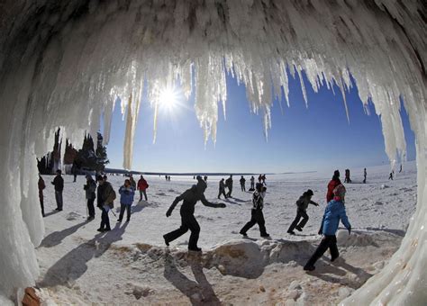Frozen Over Lake Superior Provides Rare Access To Ice Caves Nbc News