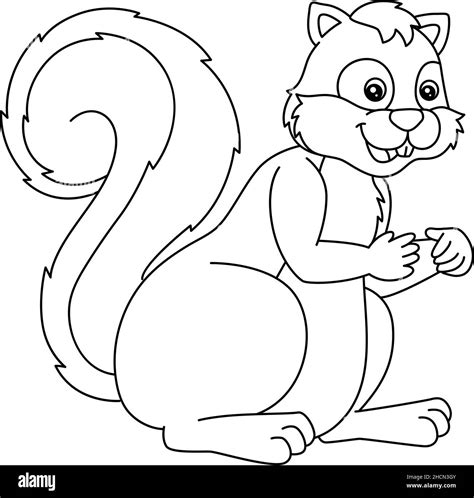 Squirrel Coloring Page Isolated For Kids Stock Vector Image And Art Alamy
