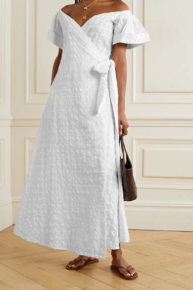 Mara Hoffman Net Sustain Adelina Organic Cotton Jacquard Wrap Maxi Dress White ShopStyle