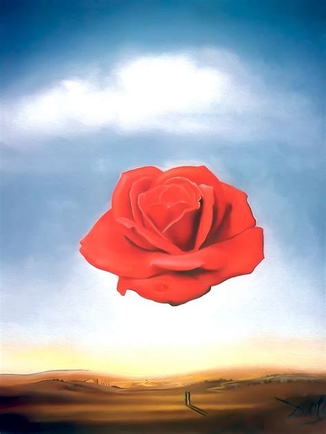 Salvador Dali Meditative Rose 1958 Restored Artwork For Wall Arts