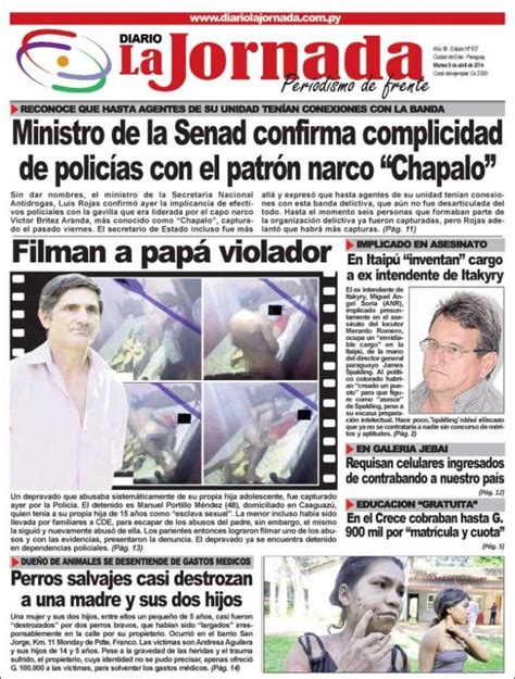Newspaper Diario La Jornada Paraguay Newspapers In Paraguay Todays
