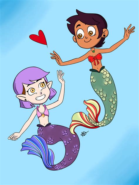 Luz And Amity Mermaids By Crazycartoonluver On Deviantart