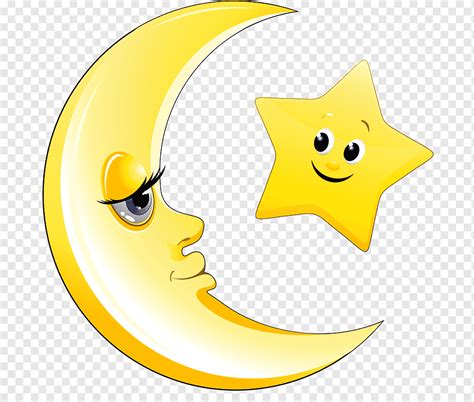 Star And Crescent Moon Star Smiley Canvas Cartoon Png Pngwing