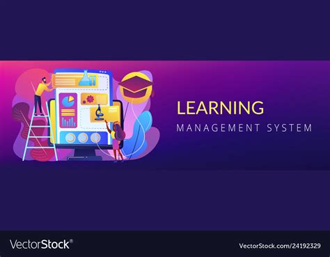 Learning Management System Concept Banner Header Vector Image